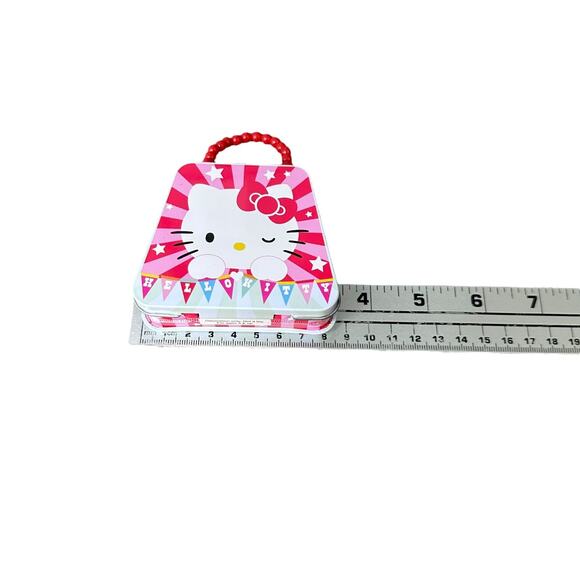 Sanrio Hello Kitty x Tin Box Company Pink Mini Tin Purse 4" Storage Case 2010 - Picture 5 of 6